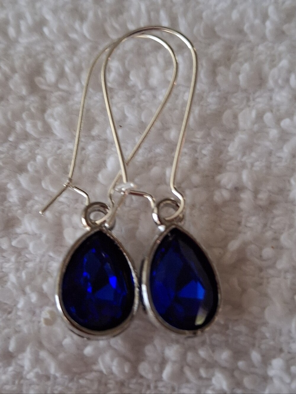 Deep Blue Teardrop Crystal Dangle Earrings - Women Jewelry